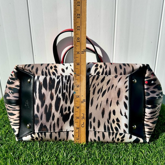 CHRISTIAN LOUBOUTIN CABATA GIGI PRINT CANVAS TOTE BAG LARGE SIGNATURE LOGO NEW - Picture 16 of 16